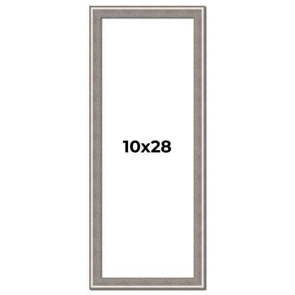 10x28 Frame Grey Real Wood Picture Frame Width 1.25 inches | Interior Frame Depth 0.5 inches | Hans