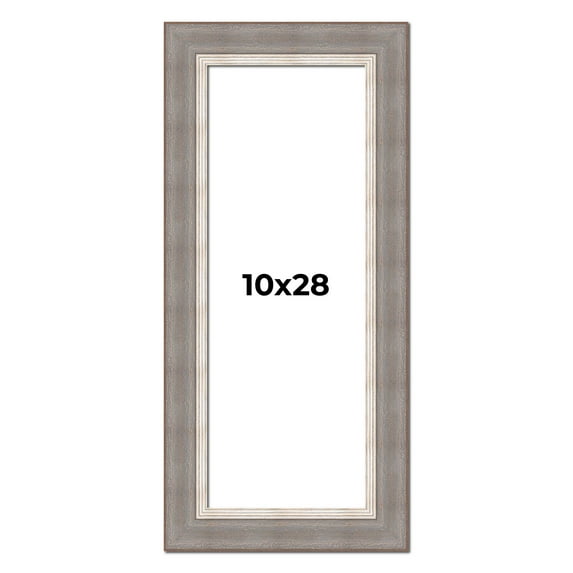 10x28 Frame Grey Real Wood Picture Frame Width 2.75 Inches | Interior Frame Depth 0.5 Inches |