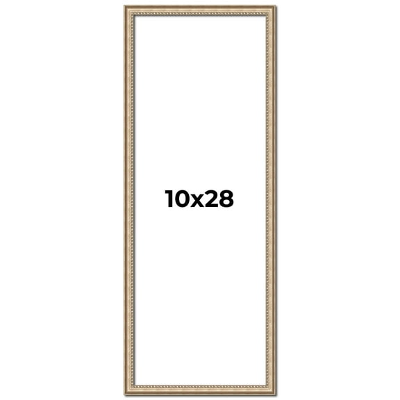 10x28 Frame Silver Real Wood Picture Frame Width 0.75 Inches | Interior Frame Depth 0.5 Inches |