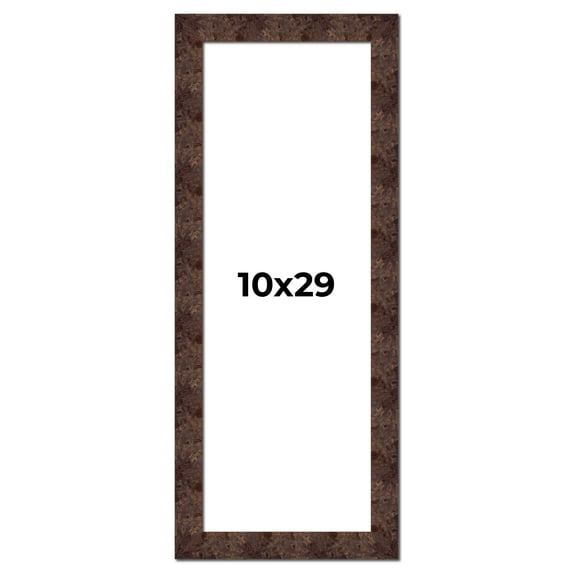 10x29 Frame Brown Burl Real Wood Picture Frame Width 1.625 Inches | Interior Frame Depth 0.5 Inches