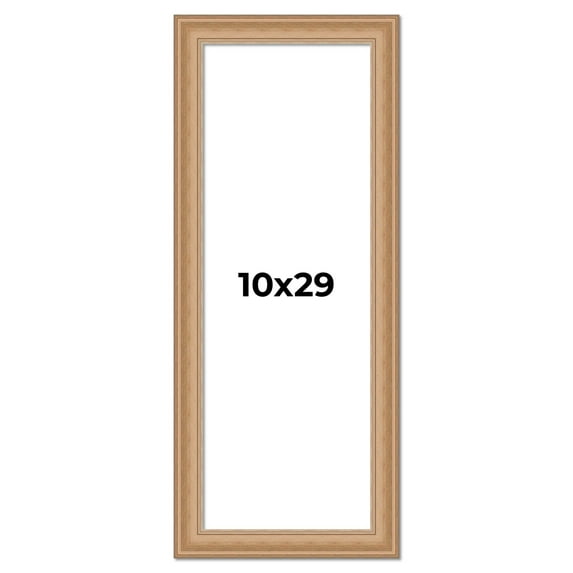 10x29 Frame Charleston Honey Brown Solid Wood Picture Frame Width 1.75 Inches | Interior Depth 0.5