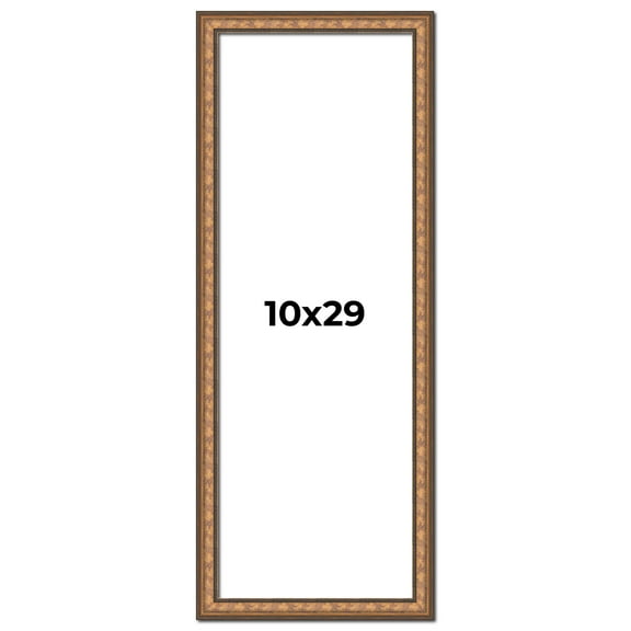 10x29 Frame Gold Real Wood Picture Frame Width 1.25 inches | Interior Frame Depth 0.5 inches |