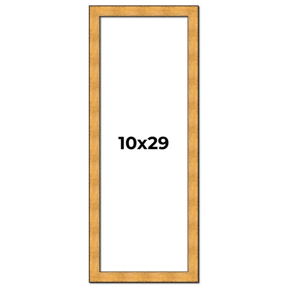 10x29 Frame Gold Rustic Solid Wood Picture Frame | 1.25 Inch Wide Moulding | Rustique Gold