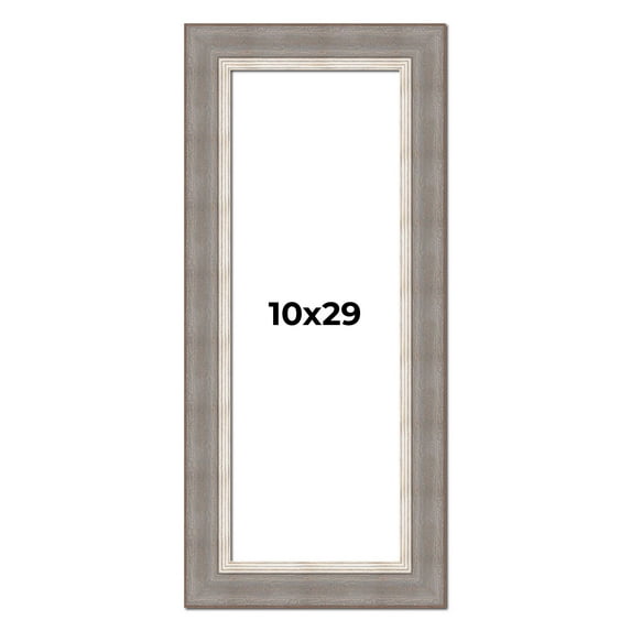 10x29 Frame Grey Real Wood Picture Frame Width 2.75 Inches | Interior Frame Depth 0.5 Inches |