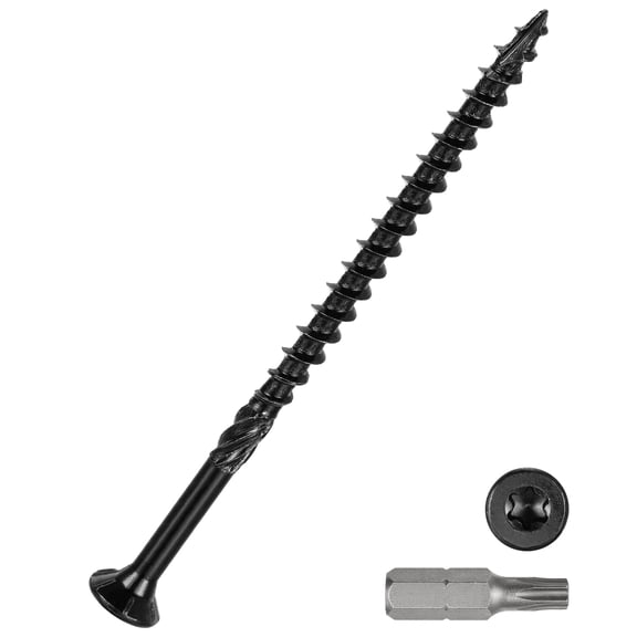 #10x3-1/2" Deck Screws - 120Pack - Good for Decks, Fences, Frames, Farms, Outdoor Furniture - Carbon Steel Wood Screws Decking Screws W/ T25 Torx Star Drive Bit - Black
