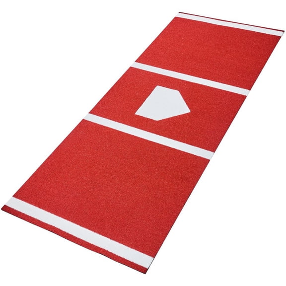 10x3.8 ft Baseball Hitting Mat Softball Batting Cage Mat Outdoor Training Red