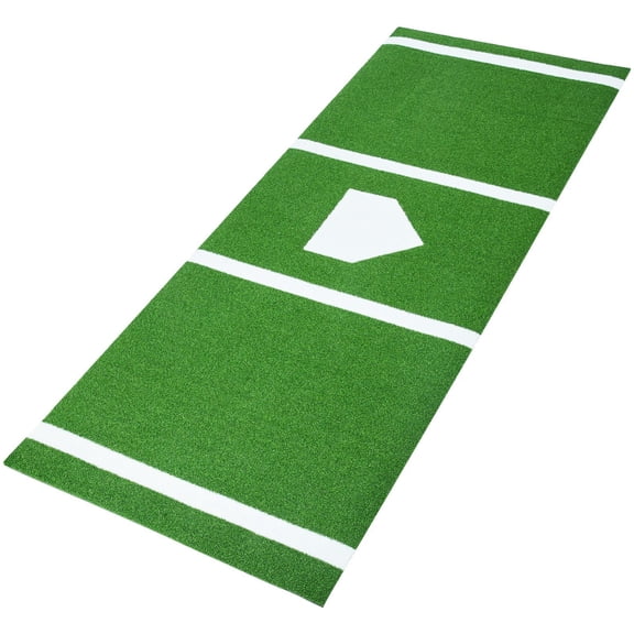 10x3.8 ft Baseball Softball Practice Mat, Non-Slip Portable Hitting Mat for Indoor/Outdoor Batting Training, Green