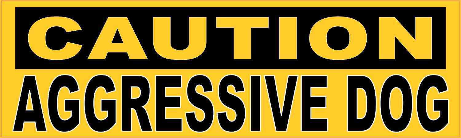 10in x 3in Caution Aggressive Dog Bumper Sticker - - Walmart.com