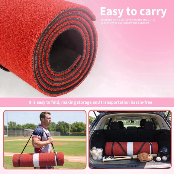 10x3 ft Fastpitch Pitching Mat for Softball & Baseball – Anti-Slip Bottom, Built-in Fade-Resistant Markings, Shock-Absorbing 5mm EVA