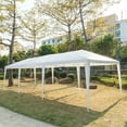 thumbnail image 1 of 10x30' Canopy Tent Outdoor Gazebo with 5 Removable Sidewalls, Easy up Heavy Duty Tent Waterproof for Outdoor Wedding Party, White, 1 of 9