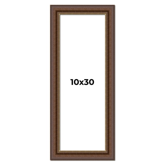 10x30 Copper and Brown Real Wood Picture Frame Width 2 inches | Interior Frame Depth 0.5 inches |