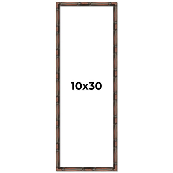 10x30 Frame Brown Bamboo with Dark Coffee/Walnut Finish | Solid Wood Picture Frame Width 0.75