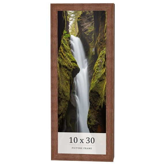 10x30 Frame Brown Farmhouse Solid Wood Picture Frame Width 1.5 Inches | Interior Frame Depth 0.5