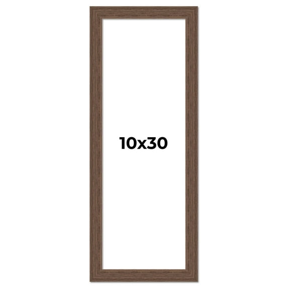 10x30 Frame Brown Farmhouse Solid Wood Picture Frame Width 1.5 Inches | Interior Frame Depth 0.5