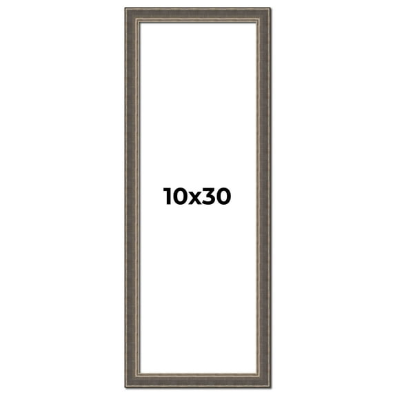 10x30 Frame Silver Real Wood Picture Frame Width 1.25 Inches | Interior Frame Depth 0.5 Inches |