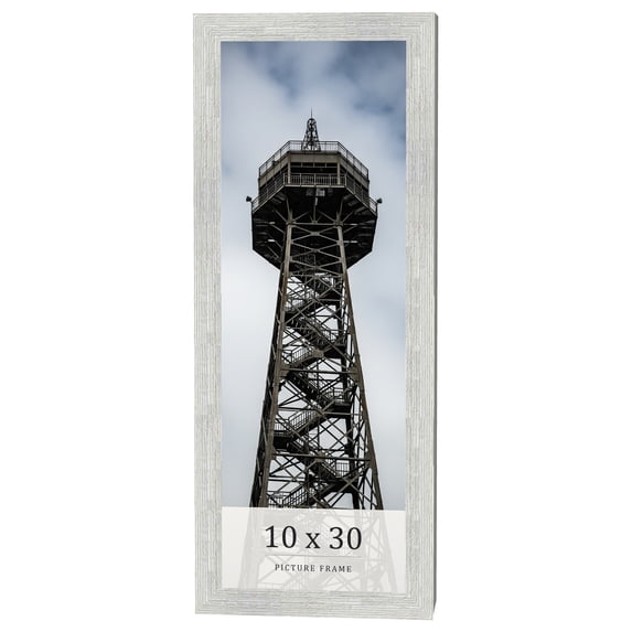 10x30 Frame White Real Wood Picture Frame Width 1.5 inches | Interior Frame Depth 0.5 inches | Barn