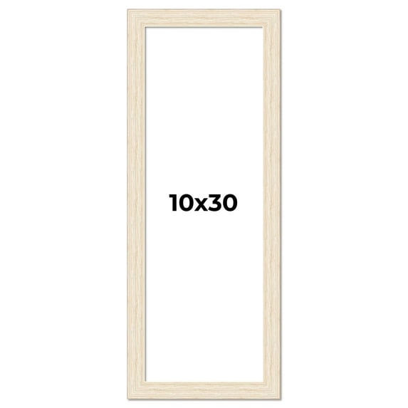 10x30 Frame White Real Wood Picture Frame Width 1.5 inches | Interior Frame Depth 0.5 inches | Barn