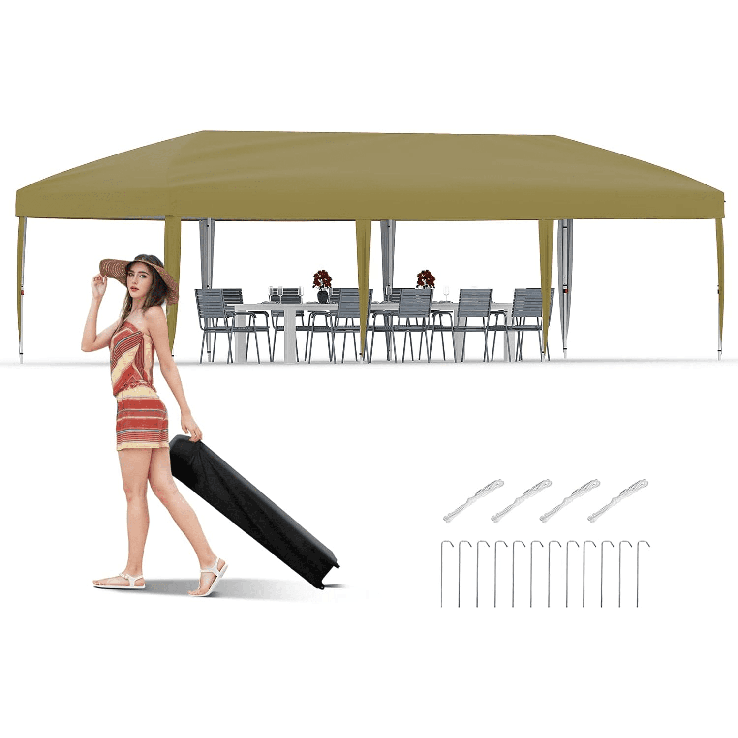 Canopy High Ropes 10x30 Pop-Up Canopy Commercial Heavy Duty Outdoor Canopy with 3 ...