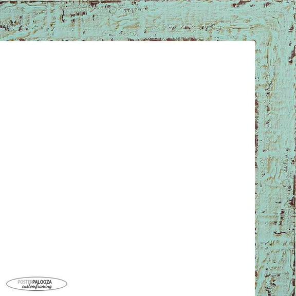 10x30 Shabby Chic Green Picture Frame - UV Acrylic, Foam Board Backing, Hanging Hardware