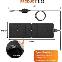 10x30in Heated Snow Melting Mat - Fast Snow Melting & Energy-Efficient