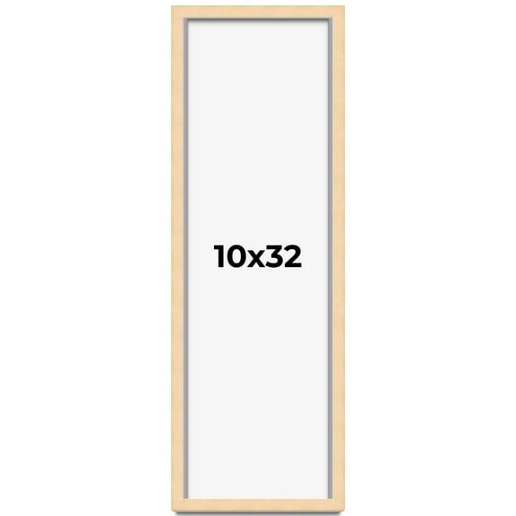 10x32 Frame Beige Real Wood Picture Frame Width 0.75 inches | Interior Frame Depth 0.5 inches |