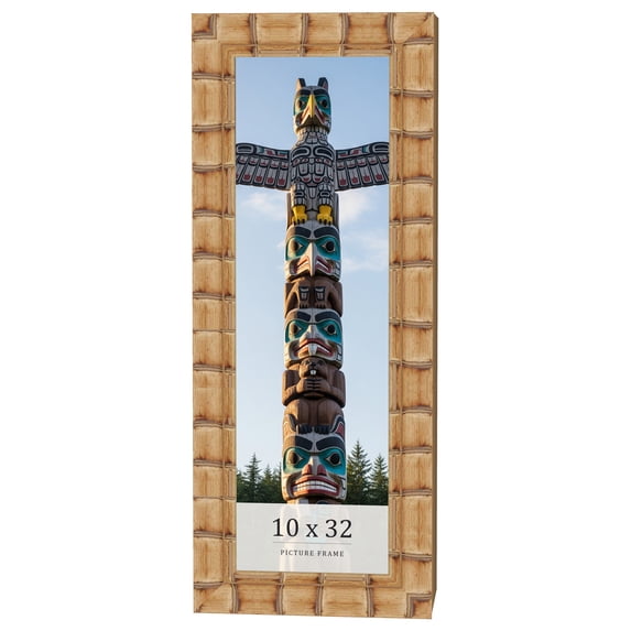 10x32 Frame Beige Real Wood Picture Frame Width 3 inches | Interior Frame Depth 0.5 inches |