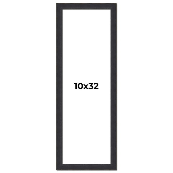 10x32 Frame Black Real Wood Picture Frame Width 1.25 Inches | Interior Frame Depth 0.5 Inches |