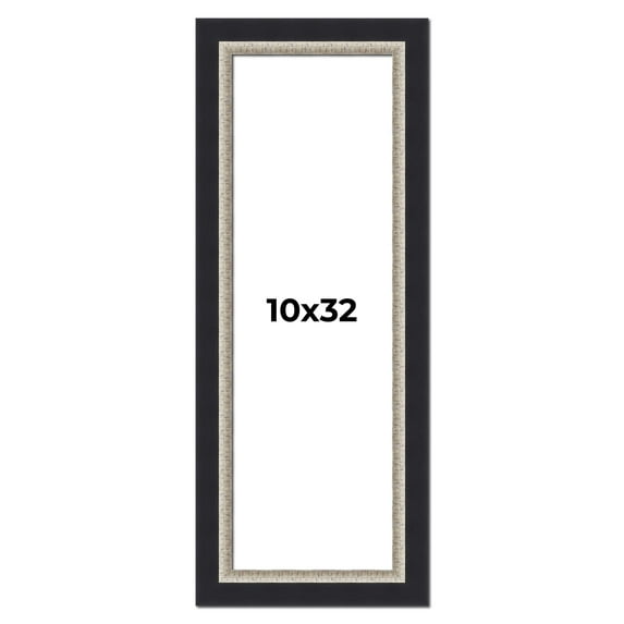 10x32 Frame Black Real Wood Picture Frame Width 2.25 Inches | Interior Frame Depth 0.5 Inches |