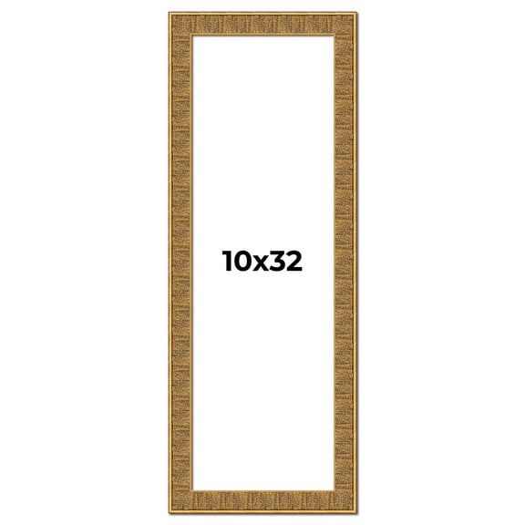 10x32 Frame Black and Gold Distressed Solid Wood Sonoma Picture Frame | 1.625 Inch Moulding Width |