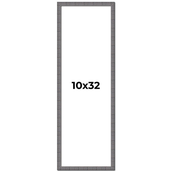 10x32 Frame Blue Kingsley Pewter Solid Wood Picture Frame Width 0.75 Inches |Interior Depth 0.5
