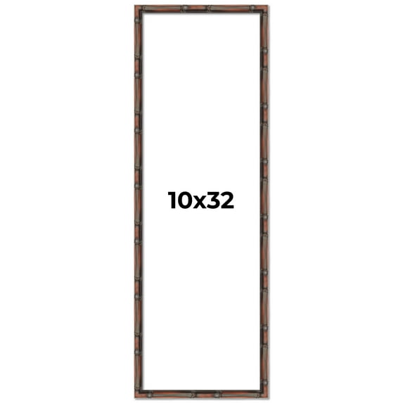 10x32 Frame Brown Bamboo with Dark Coffee/Walnut Finish | Solid Wood Picture Frame Width 0.75