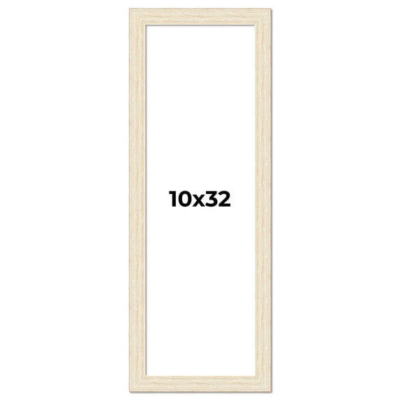 10x32 Frame White Real Wood Picture Frame Width 1.5 inches | Interior Frame Depth 0.5 inches | Barn