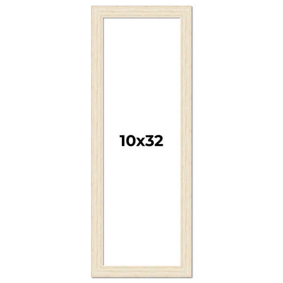 10x32 Frame White Real Wood Picture Frame Width 1.5 inches | Interior Frame Depth 0.5 inches | Barn