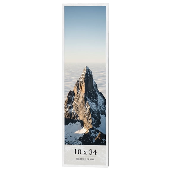 10x34 Frame White Real Wood Picture Frame Width 0.75 inches | Interior Frame Depth 0.5 inches |