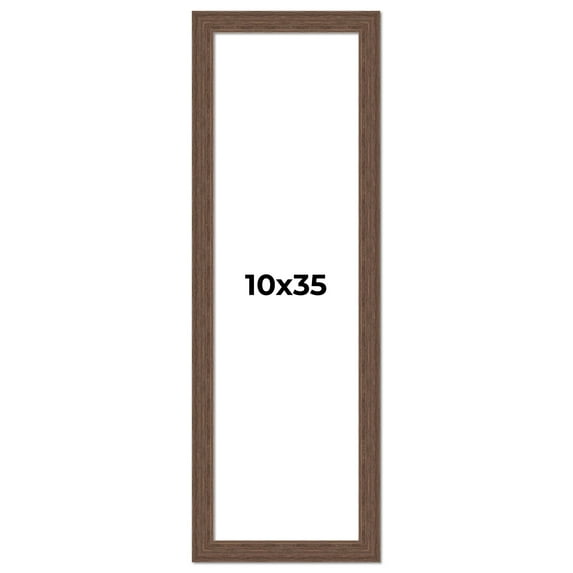 10x35 Frame Brown Distressed Barnwood Picture Frame | Rustic Farmhouse Photo Frame Includes UV