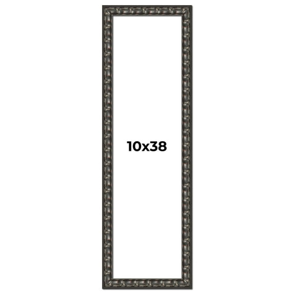 10x38 Frame Black-Brown Medieval Solid Wood Picture Frame | 1.5 Inch Moulding Width | Gotham