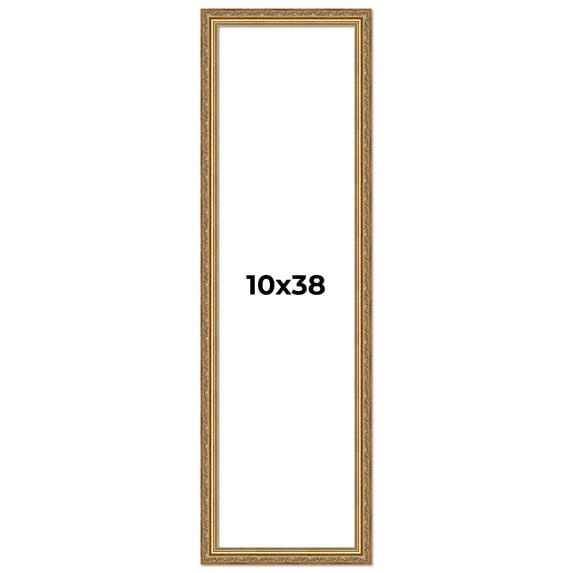 10x38 Frame Gold Solid Wood Picture Frame Width 1.25 Inches | Interior Frame Depth 0.375 Inches |