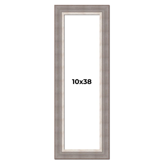 10x38 Frame Grey Real Wood Picture Frame Width 2.75 Inches | Interior Frame Depth 0.5 Inches |