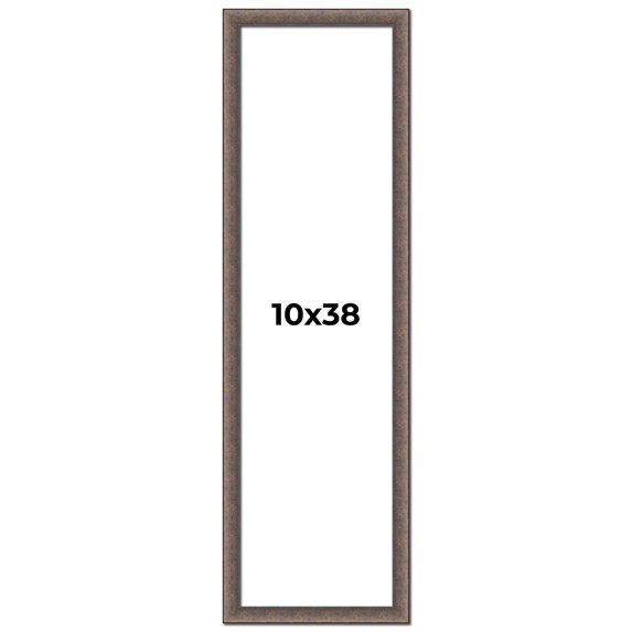 10x38 Frame Silver Real Wood Picture Frame Width 1.25 Inches | Interior Frame Depth 0.5 Inches |