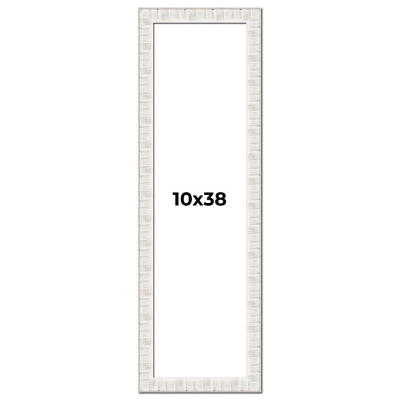 10x38 Frame White Sonoma Rustic Wood Picture Frame | 1.5 Inch Moulding Width | Complete with UV