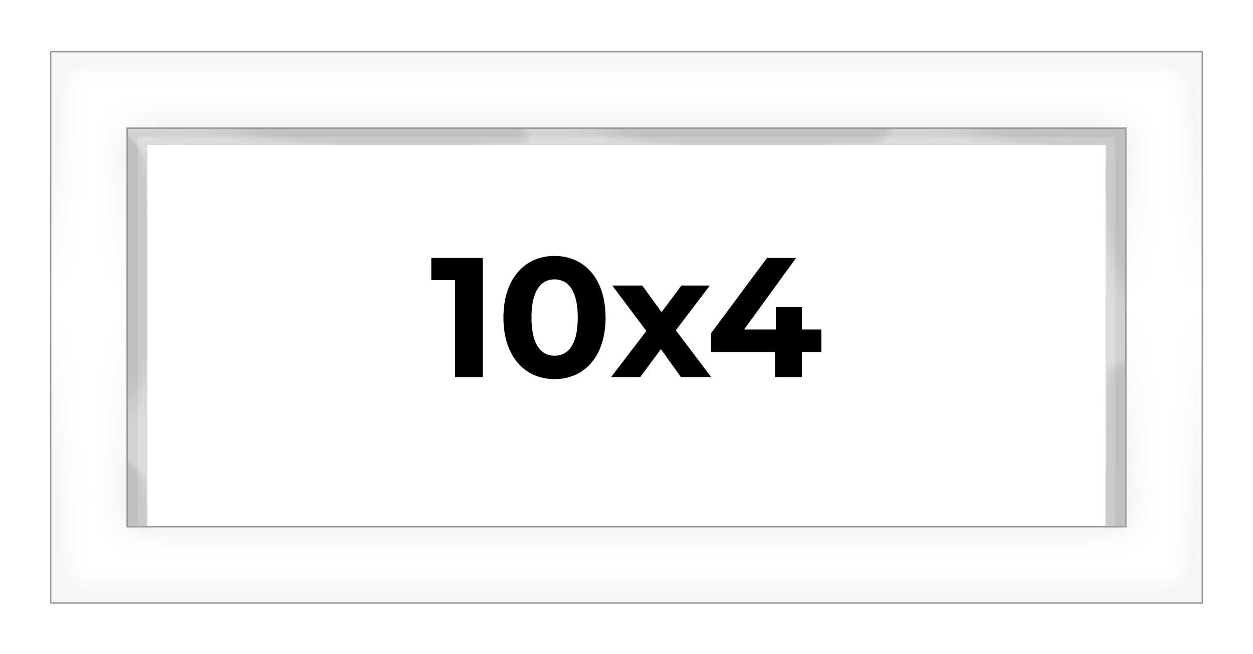 10x4 White Shadowbox Frame - Interior Size 10x4 by 1 Inches - Made to ...