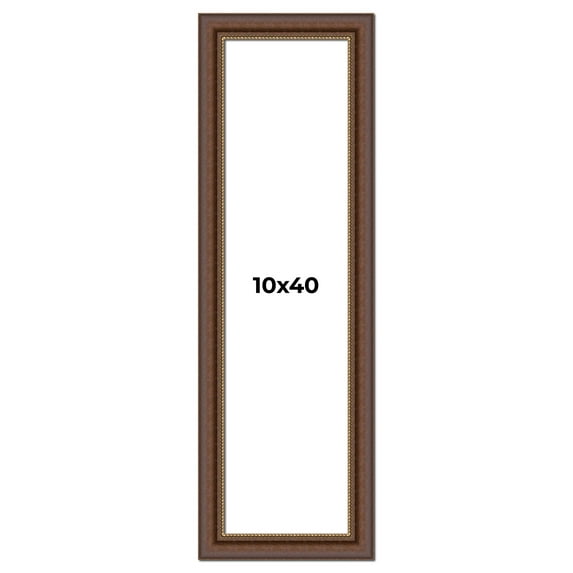 10x40 Copper and Brown Real Wood Picture Frame Width 2 inches | Interior Frame Depth 0.5 inches |