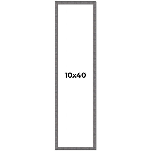 10x40 Frame Blue Kingsley Pewter Solid Wood Picture Frame Width 0.75 Inches |Interior Depth 0.5