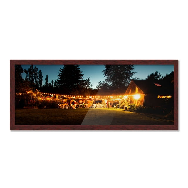 10x40 Frame Brown Picture Frame - Complete Modern Photo Frame Includes UV Acrylic Shatter Guard Front, Acid Free