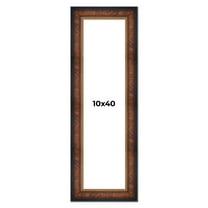 10x40 Frame Brown Walnut Gold Ornate Trim Solid Wood Plein Air Picture Frame | 3 Inch Moulding