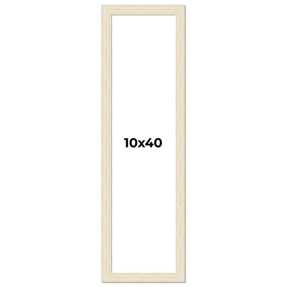 10x40 Frame White Barnwood Picture Frame - Modern Photo Frame Includes UV Acrylic Shatter Guard