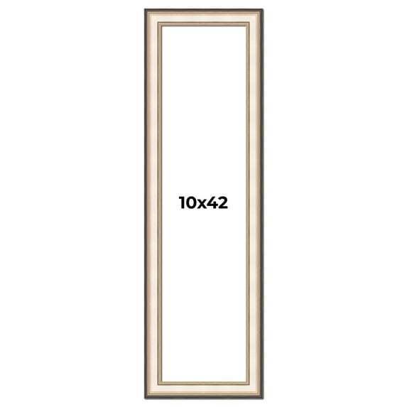 10x42 Frame Gold Silver Plein Aire 2" Inch Wide Moulding Solid Wood Picture Frame | Modena
