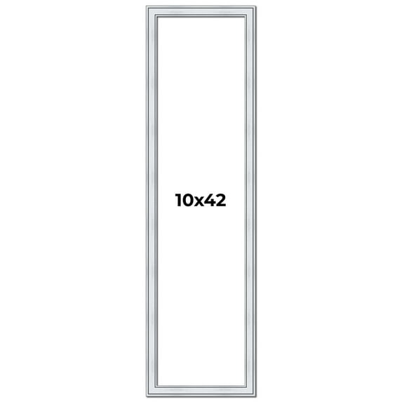 10x42 Frame Sterling Silver Solid Wood Picture Frame | 1.25 Inch Moulding Width | 0.75 Inch