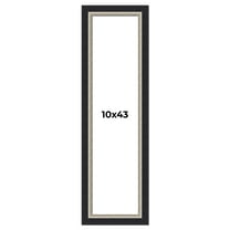 10x43 Frame Black Real Wood Picture Frame Width 2.25 Inches | Interior Frame Depth 0.5 Inches |