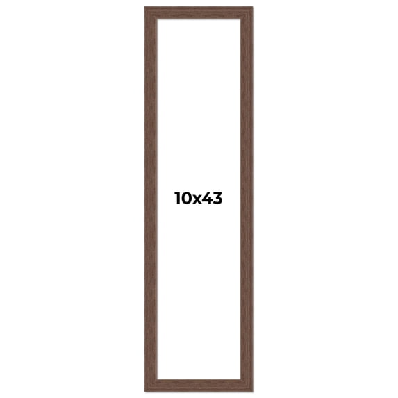 10x43 Frame Brown Farmhouse Solid Wood Picture Frame Width 1.5 Inches | Interior Frame Depth 0.5